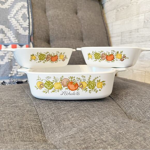 CORNINGWARE *Vintage* Spice O' Life 3 Pc. Casserole / Serving Set - Picture 13 of 13